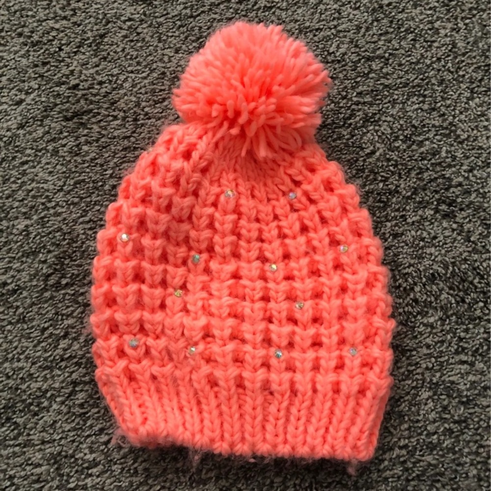 Girls old navy hot coral beanie